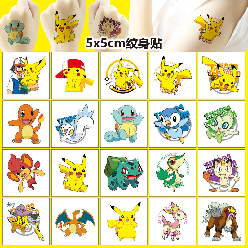 Laptop Accessories Toy - 5*5cm 20pcs Pokemon Pikachu Tattoo Sticker