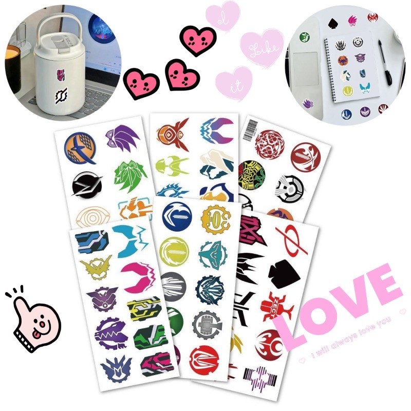 Laptop Accessories Decoration - 60 Sheets Kamen Rider Logo Stickers
