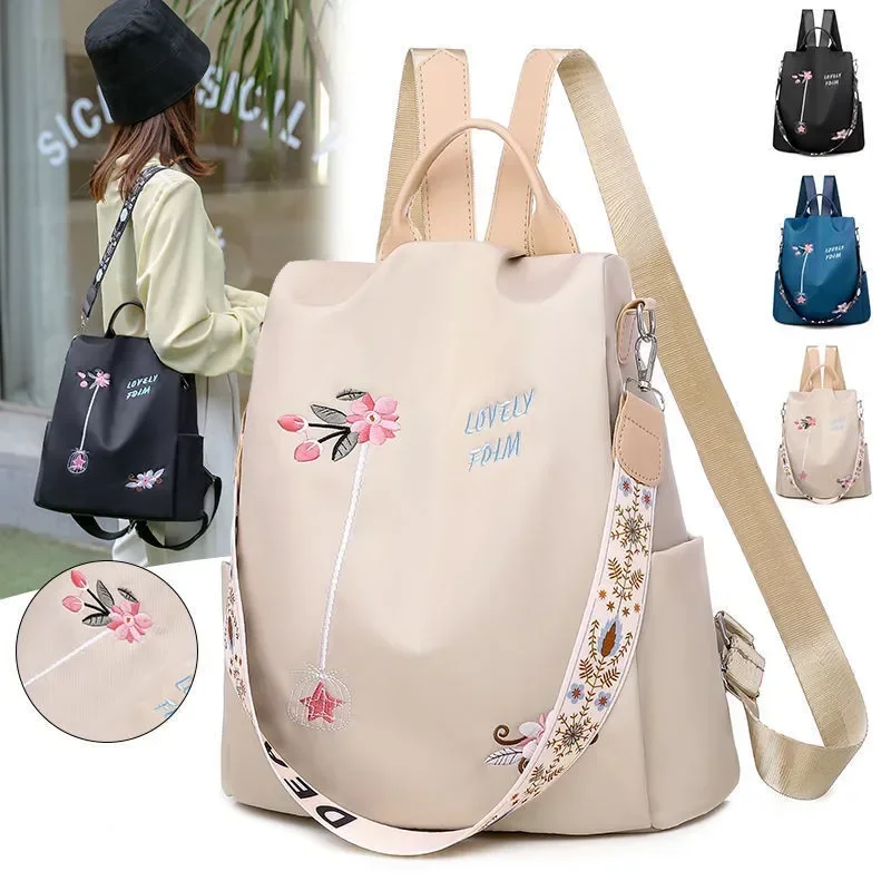 Laptop Bag Waterproof - Waterproof Oxford Embroidery Women Backpack Fashion