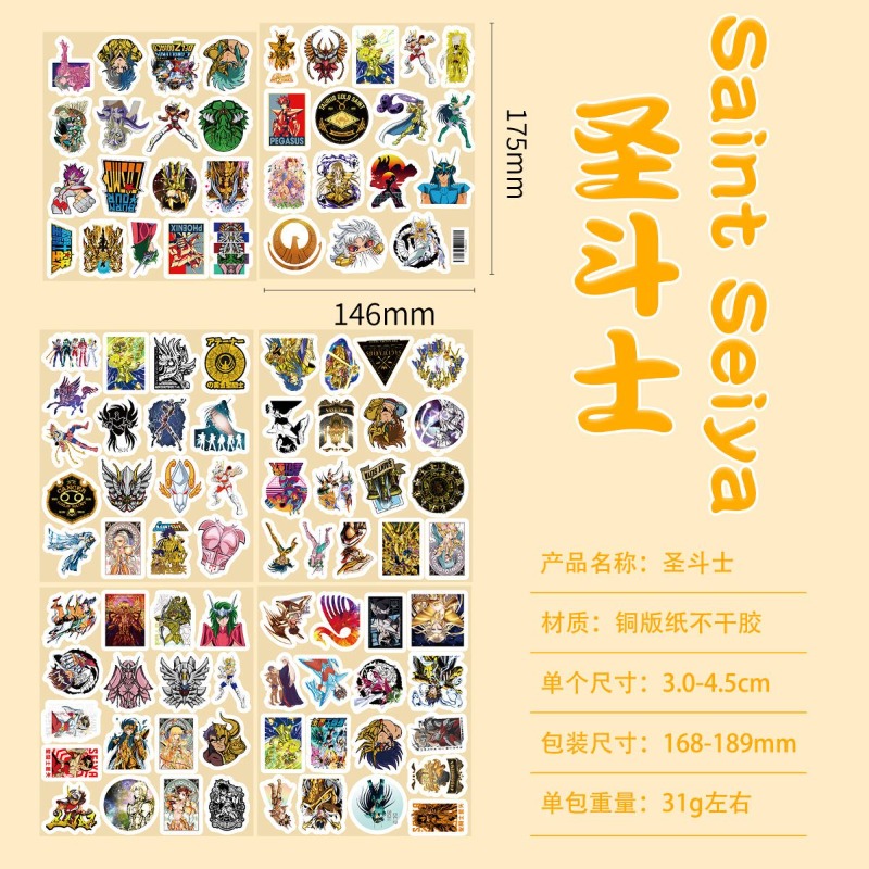 101Pcs Saint Seiya Anime Stick - огляд і ціна Laptop Accessories Decoration