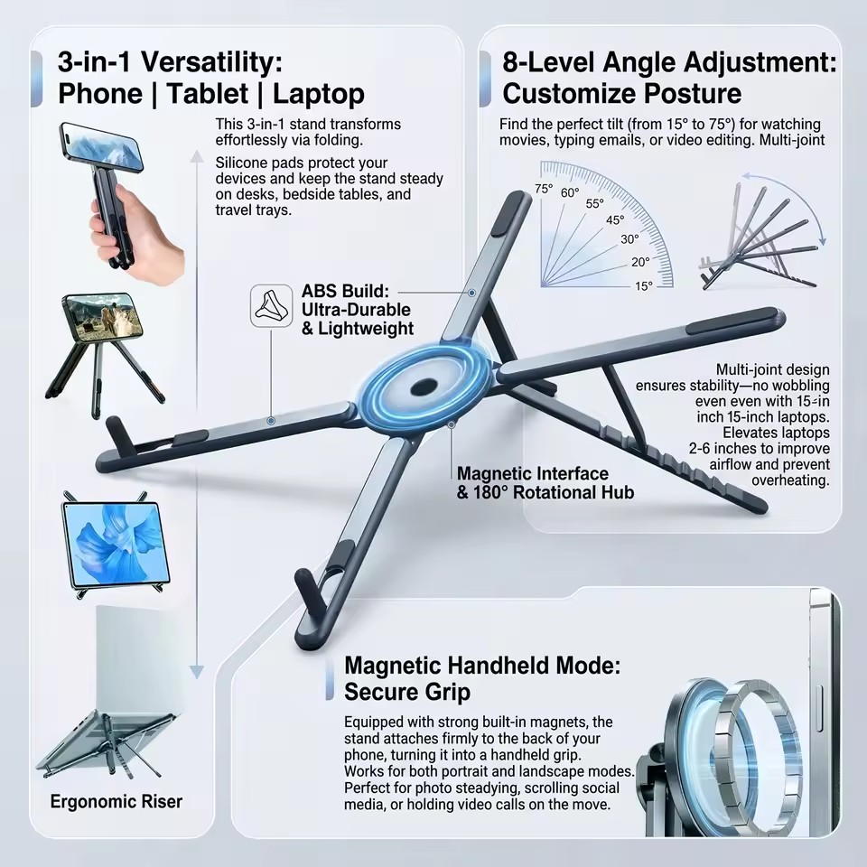 Portable Magnetic Phone Holder - огляд і ціна Laptop Office Accessories