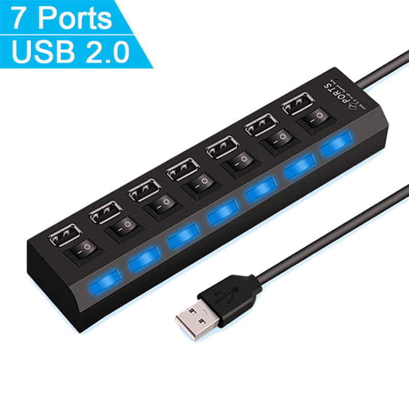 7 Port USB 2.0 Hub Splitter Fo - огляд і ціна Laptop Office Accessories