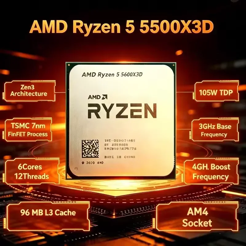 AMD Ryzen 5 5500X3D R5 5500X3D - огляд і ціна Amd Cpu Ryzen 5